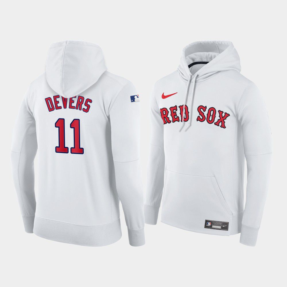 Men Boston Red Sox #11 Devers white home hoodie 2021 MLB Nike Jerseys->boston red sox->MLB Jersey